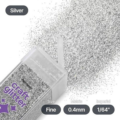 Craft Glitter Shaker Silver 130g Fine (4.6 Ounce)