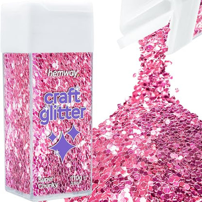 Craft Glitter Shaker Rose Pink 110g Super Chunky (3.8 Ounce)