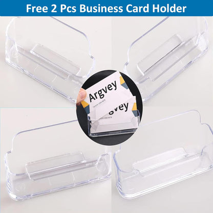 4Pcs Acrylic Brochure Holder, Plastic Trifold 4 Inches Wide Pamphlet Holder Wall Mount/Countertop Organizer for Display Flyer, Booklet, Document, Literature