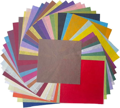 50 Colors 50 Sheets 6 x 6 Inches Natural Fiber Mulberry Tree Square Origami Paper Arts Folding Craft, Decoration Paper, Writing Painting Square Folding Paper for DIY Crafts (Mixed Color, 6"x6") - Crafty Corner