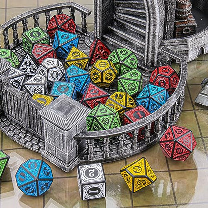 35Pcs Retro DND Polyhedral Dice Set with Storage Pouch (35 Count)