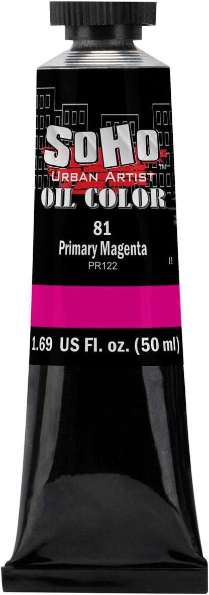 Soho Urban Artist Oil Paint - Primary Magenta, 50 ml Tube - Best Valued Oil Colors for Painting, Excellent Pigment Load