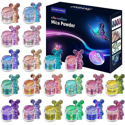 20 Colors Chameleon Mica Powder (2.1164 Ounce)
