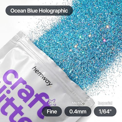 Craft Glitter Ocean Blue Holographic 100g Fine Glitter (3.5 Ounce)