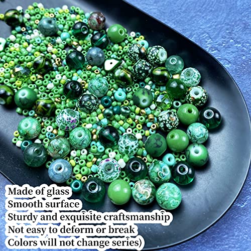 Assorted Glass Resin Beads Multi Size Colors Smooth Cracked Gravel Millet Spacer Beads for Bracelets Necklace Earring DIY Jewelry Making Craft