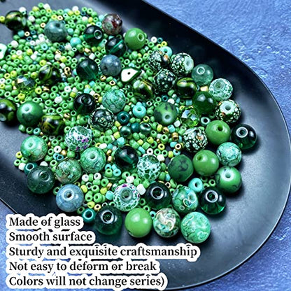 Assorted Glass Resin Beads Multi Size Colors Smooth Cracked Gravel Millet Spacer Beads for Bracelets Necklace Earring DIY Jewelry Making Craft