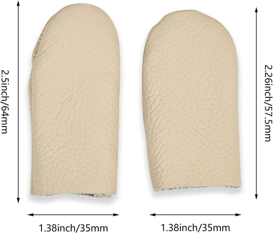 4 Pairs Leather Finger Protector Needle Felting Knitting Finger Thimble Guards Tools, Fingers Thumb Protector for Knitting Sewing Quilting Pin Needles Craft Accessories DIY Sewing Tools(Random Color)