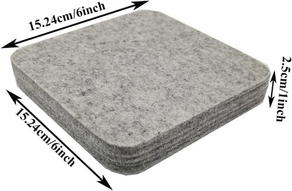 Wool Needle Felting Pad,Needled Felting Mat Woolen Block Thick and Firm Needle Felting Base for Precision Felting Projects Including Pair of Leather Finger Guards (6inch*6inch)