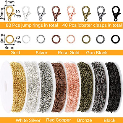 80ft Necklace Chains Jewelry Making Chain Link Rolls Bulk 2mm (80 Foot)