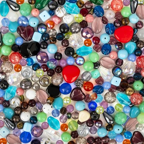 One Pound Assorted Glass Beads for Jewelry Making (192 Ounce)