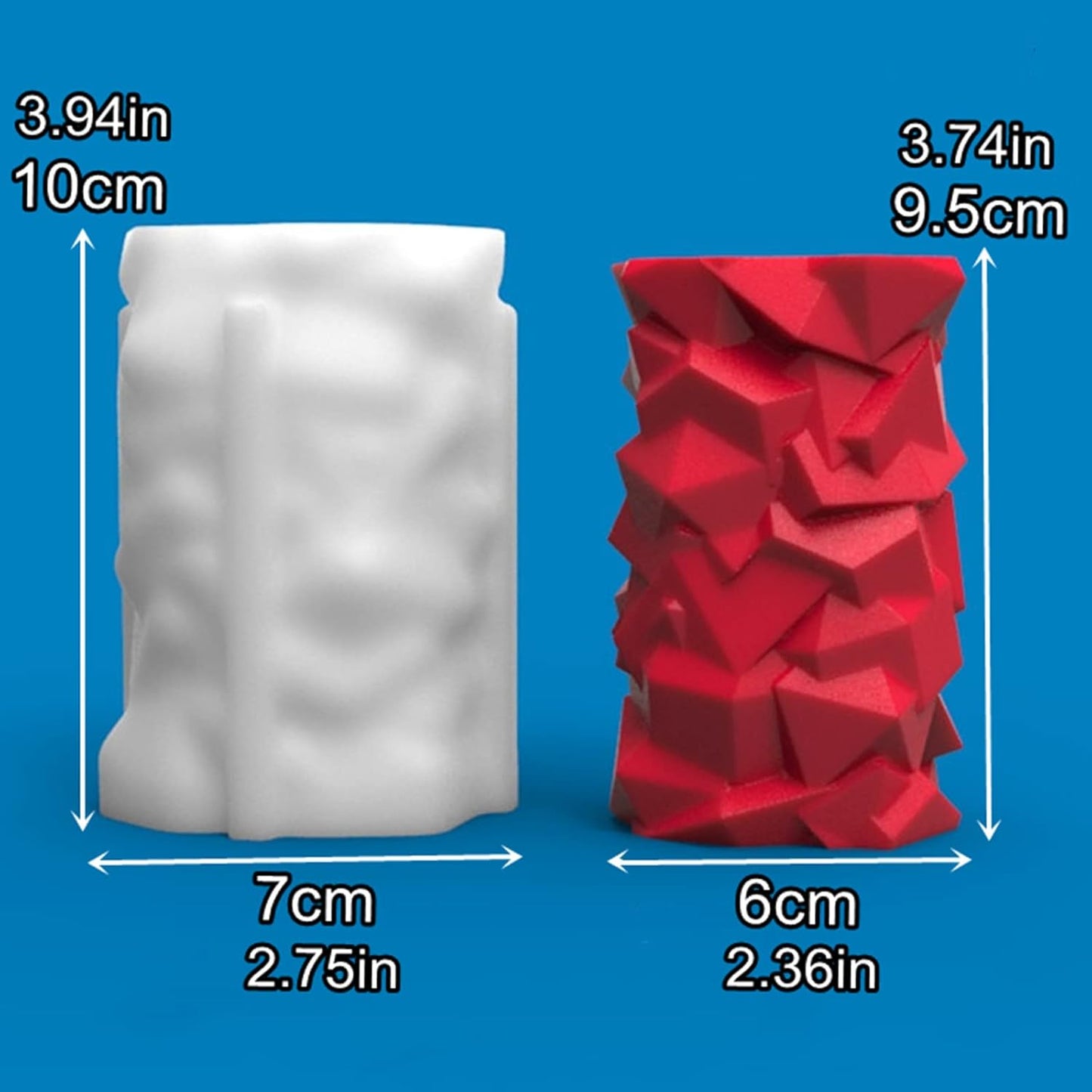 3D Cylindrical Candle Silicone Mold Stone Stacking Layered Candle Soap Mould Fondant Chocolate Cake Candy Baking Mold Plaster Epoxy Resin Clay Mould