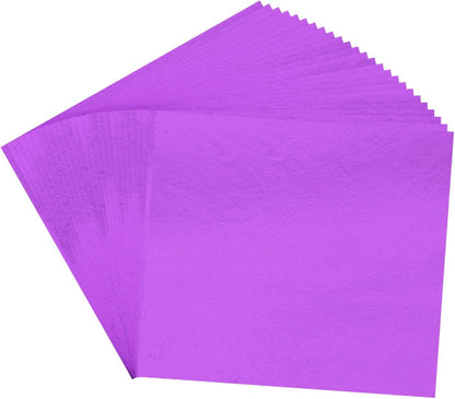 PATIKIL Gold Leaf Sheets for Art 3.7" x 3.4", 100 Pcs Gold Foil Sheet Metallic Leaf Papers for DIY Crafts Resin Furniture Nails Paintings Home Decoration, Pink Purple