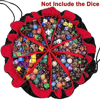 Large Dice Bag with Pockets Big Capacity Dice Bag Drawstring Pouch