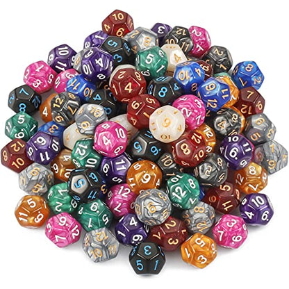 100pcs D12 Dice Set for Dungeon and Dragons (100 Count)