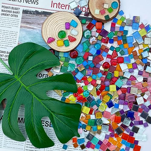 1.1LB Assorted Colors Irregular Crystal Glass Mosaic Tiles (17.6 Ounce)