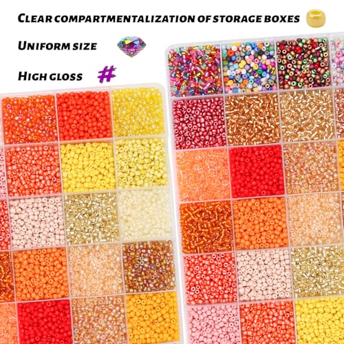 11200pcs Glass Seed Beads for DIY Crafting Bracelet Necklace Embroidery Jewelry Making Supplies (11200 Count)