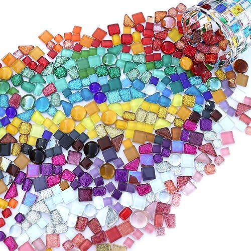 1.1LB Assorted Colors Irregular Crystal Glass Mosaic Tiles (17.6 Ounce)
