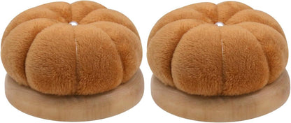 Uxney Pin Cushion,Wooden Sewing Pin Cushion Pincushion Needle Cushion for Sewing Quilting Needlework DIY Crafts(Brown,2 PCS)