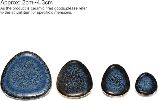 MECCANIXITY 200g Ceramic Mosaic Tiles for Crafts Bulk, Pebble Blue Glazing Ceramic Tiles for Mosaic Kits Garden Stepping Stone Cup Mat