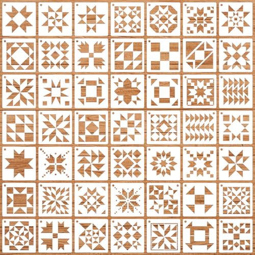 Barn Quilt Stencils for Painting Small Quilt Stencil 3inch (56 Count)
