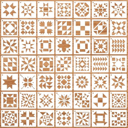 Barn Quilt Stencils for Painting Small Quilt Stencil 3inch (56 Count)