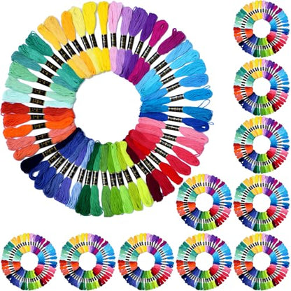 Friendship Bracelet String 500 Skeins Rainbow Color Embroidery Floss Cross Stitch Embroidery Thread Cotton Floss Bracelet Yarn (13125 Foot)