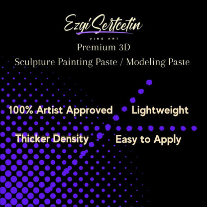 3D Sculpture Painting Paste|Texture Paste|Decorative Plaster|Ready to Use|Unique Colors|Ideal for Artwork|Stencil|Flowers|Texture|Art Relief| 6 oz (Off White)