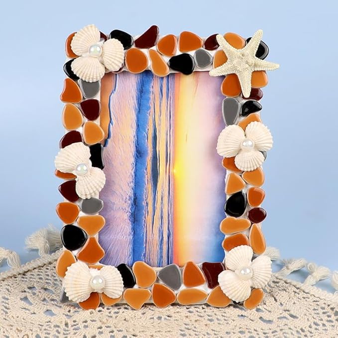 454g (1 LB) Mosaic Ceramic Tiles for Crafts Bulk Mini Pebbles Mosaic Making Supplies, Small Mosaic Tile Broken Tiles for Crafts Kit Adult Mosaics Craft Kits Coffee Mix (OP104)
