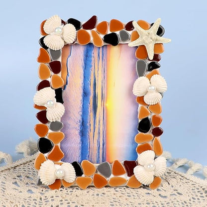 454g (1 LB) Mosaic Ceramic Tiles for Crafts Bulk Mini Pebbles Mosaic Making Supplies, Small Mosaic Tile Broken Tiles for Crafts Kit Adult Mosaics Craft Kits Coffee Mix (OP104)