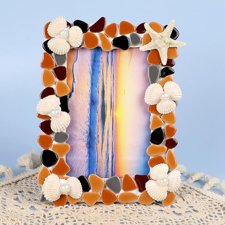 454g (1 LB) Mosaic Ceramic Tiles for Crafts Bulk Mini Pebbles Mosaic Making Supplies, Small Mosaic Tile Broken Tiles for Crafts Kit Adult Mosaics Craft Kits Coffee Mix (OP104) (220 Count)