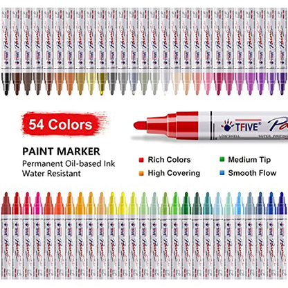 Oil Based Paint Markers 54 Colors (54 Count)