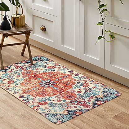 Reine Bohemian Floral Medallion Area Rug