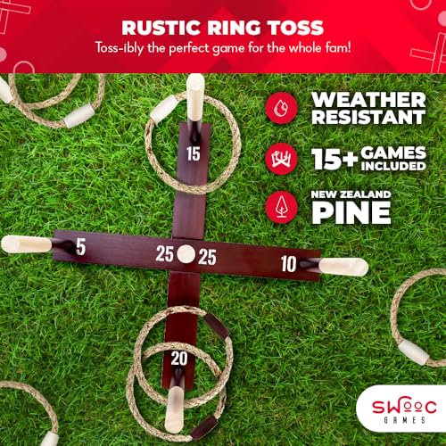 Games Premium Rustic Ring Toss Game