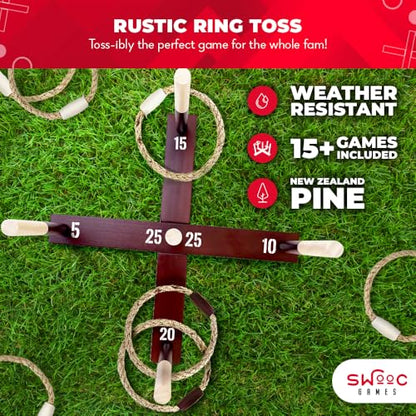 Games Premium Rustic Ring Toss Game