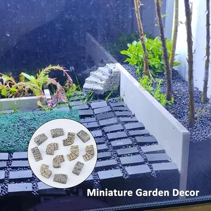 SUPERFINDINGS 12Pcs 2 Styles Miniature Steps Decoration Miniature Stone Stairs Resin Steps Mini Lighthouse Water Well Bridge Figurines for Garden DIY Kit Statues