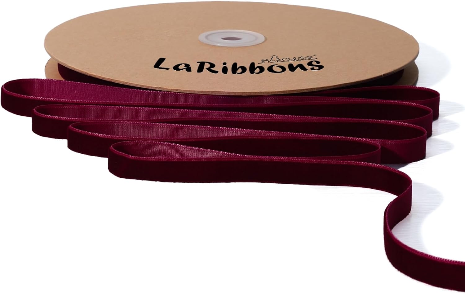 LaRibbons Thin Velvet Ribbon 3/8 Inch x 25 Yards, Burgundy Velvet Ribbon for Christmas Tree, Gift Wrapping, Wreath Bow, Outdoor Decoration - Crafty Corner