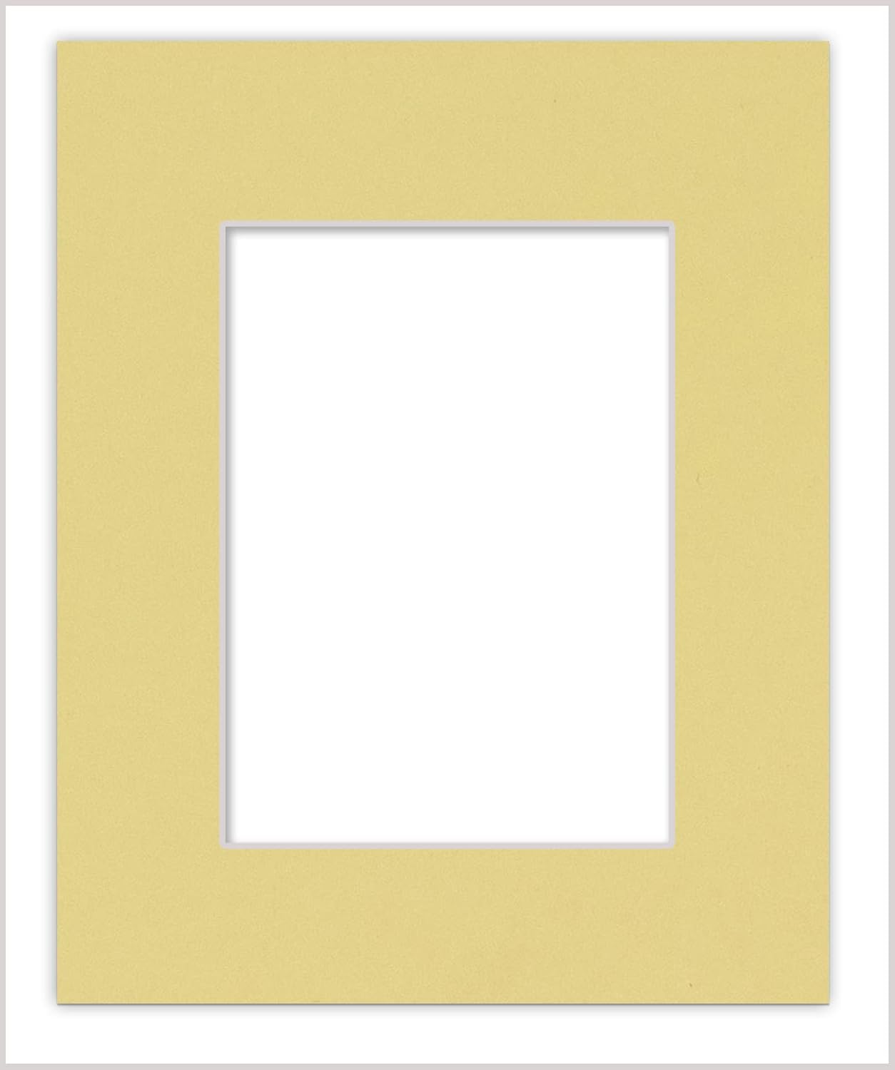 11x14 Mat for 8.5x11 Photo - Precut Soft Yellow Picture Matboard for Frames Measuring 11 x 14 Inches - Bevel Cut to Display Art 8.5 x 11 Inches - Acid Free ONE MAT with Backing Board & Clear Bag