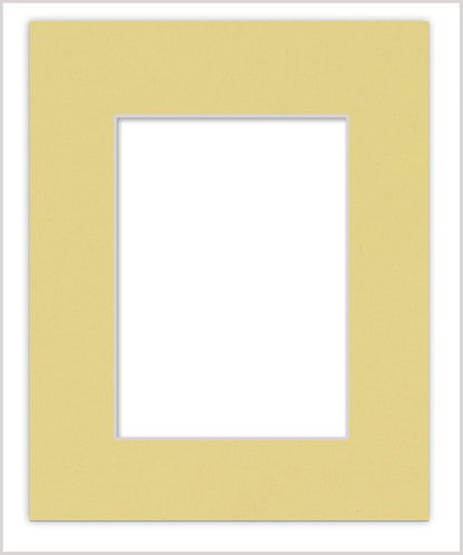 11x14 Mat for 8.5x11 Photo - Precut Soft Yellow Picture Matboard for Frames Measuring 11 x 14 Inches - Bevel Cut to Display Art 8.5 x 11 Inches - Acid Free ONE MAT with Backing Board & Clear Bag