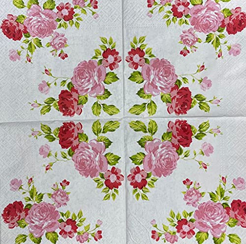 20 ct 13x13 Flowers Paper Luncheon Decoupage Napkins (20 Count)