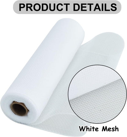 TONIFUL 2 Rolls 10 Inch White Decorative Mesh Ribbbon Rolls, Fabric Mesh for Mesh Wreath Supplies, Front Door Wreath Crafts Tree Decor Christmas NewYears Halloween Decoration (10 yds/roll) - Crafty Corner