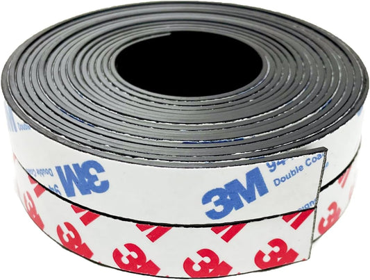 2 Rolls Magnetic Tapes with 3M Adhesive Backing, 6.5FT X 0.6" W x 2 Pack Flexible Magnet Strips for DIY Crafting