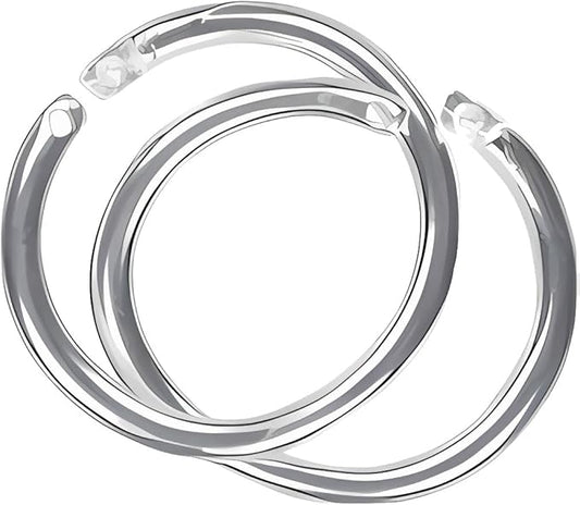 uGems 5 7mm Sterling Silver Locking Oval Jump Ring Flat Side Design with Crimp Closure 6mm Inner Diameter 7mm Outer Diameter Jewelry Finding Component 5 Piece Set SKU ss246-6mm