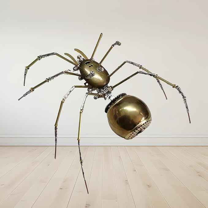 3D Metal Model Kits, Steampunk Bug Mechanical Sculpture Insect DIY Projects Hobby kit Birthday Gift, (Ghost Spider)