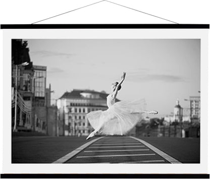 WITCOLOR 36 Inch Wide Magnetic Frames, Strong Magnet, Wood Poster Hanger for Diamond Painting, Maps, Pictures, Prints, Scrolls, Canvas Artwork, Movie Poster, Bedroom, Office (Black)