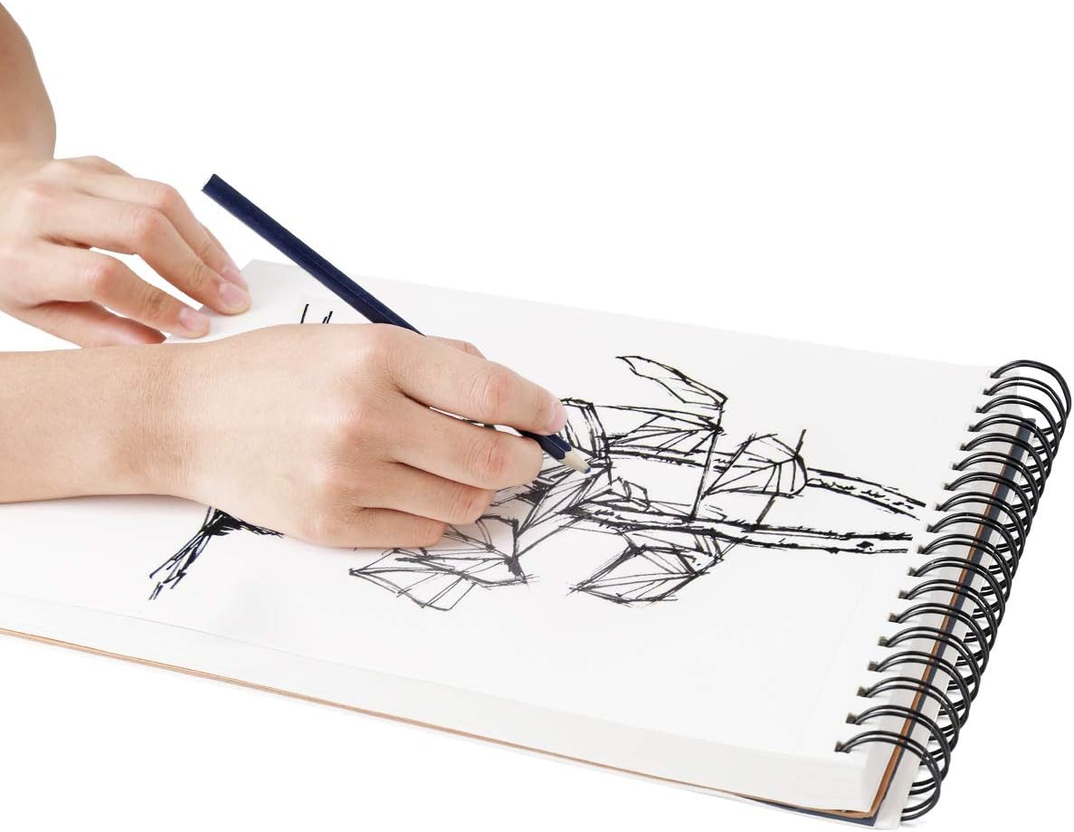 Bachmore Sketchpad 9X12 Inch (68lb/100g), 100 Sheets of TOP Spiral Bound Sketch Book for Artist Pro & Amateurs | Marker Art, Colored Pencil, Charcoal for Sketching - Crafty Corner