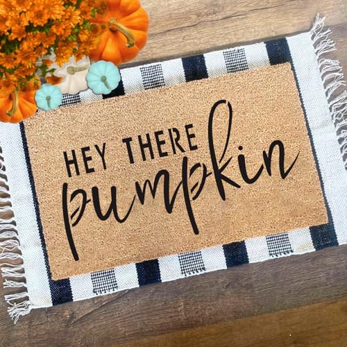 Fall Stencils for Door Mats 27”X17” Reusable Fall Doormat Stencils Hey There Pumpkin Stencil for Doormats Wood Sign Decor (6 Count)