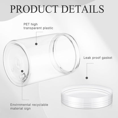 SATINIOR 12 Pack Plastic Container Jars with Lids Round Clear Travel Cosmetic Container Jars for Toiletries, Lotion, Cream, Ointments, Makeup, Rhinestone, Samples, Kitchen Storage(10 oz,Clear)