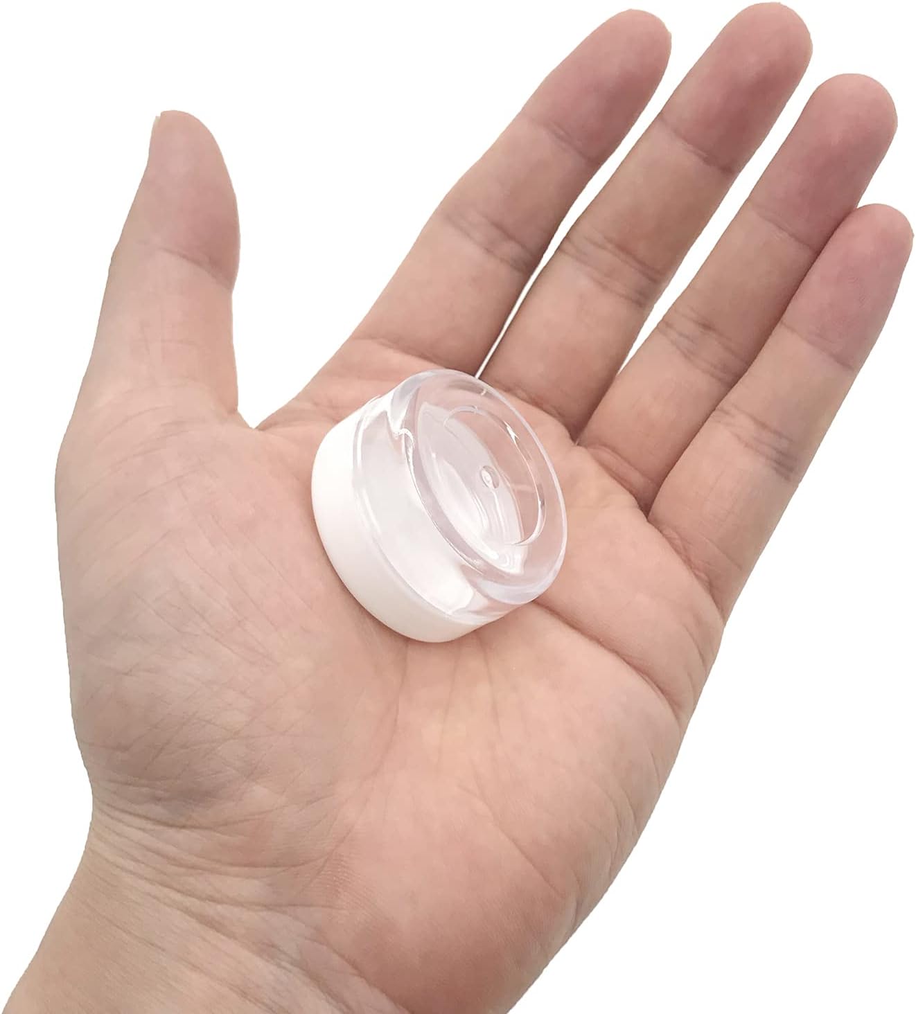 30 Pcs Sample Containers, 10 Gram Mini Sample Jars for Cosmetic, Eye shadow, White Lid