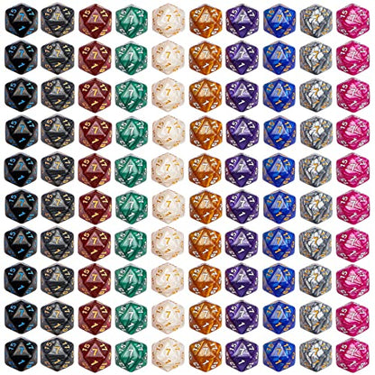 100pcs D20 Dice Set for Dungeon and Dragons (100 Count)