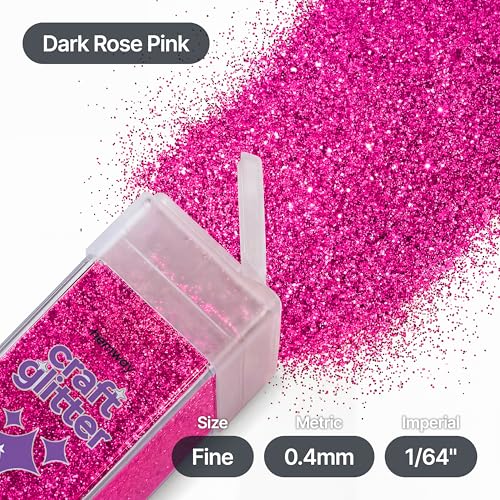 Craft Glitter Shaker Dark Rose Pink 110g Fine (4.6 Ounce)